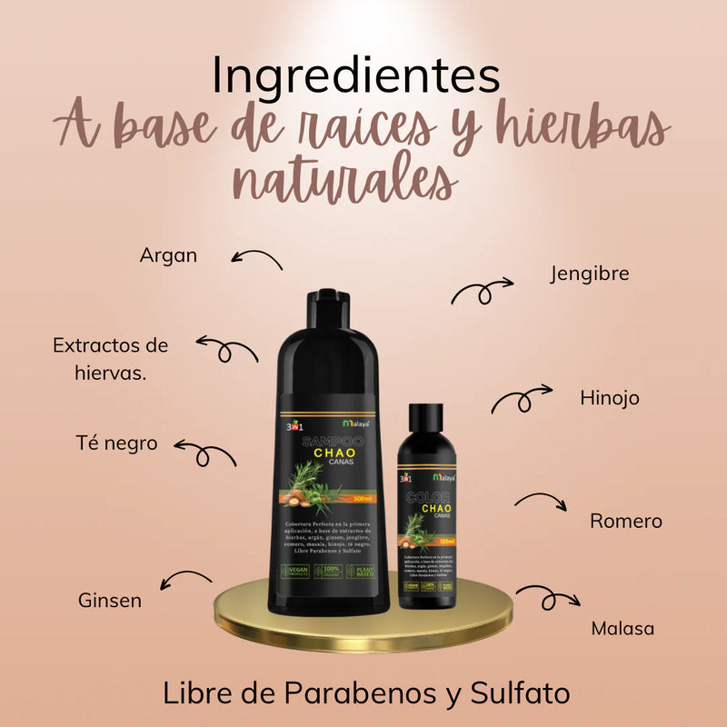 SHAMPOO CHAO  CANAS + TRATMIENTO
