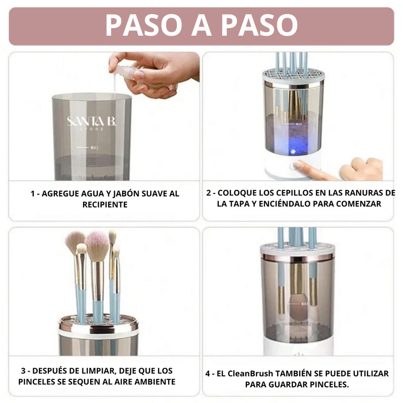 Compre 1 LAVADORA DE CEPILLOS y gana BOLSA DE MAQUILAJE + 1 RIZADOR Fantástico